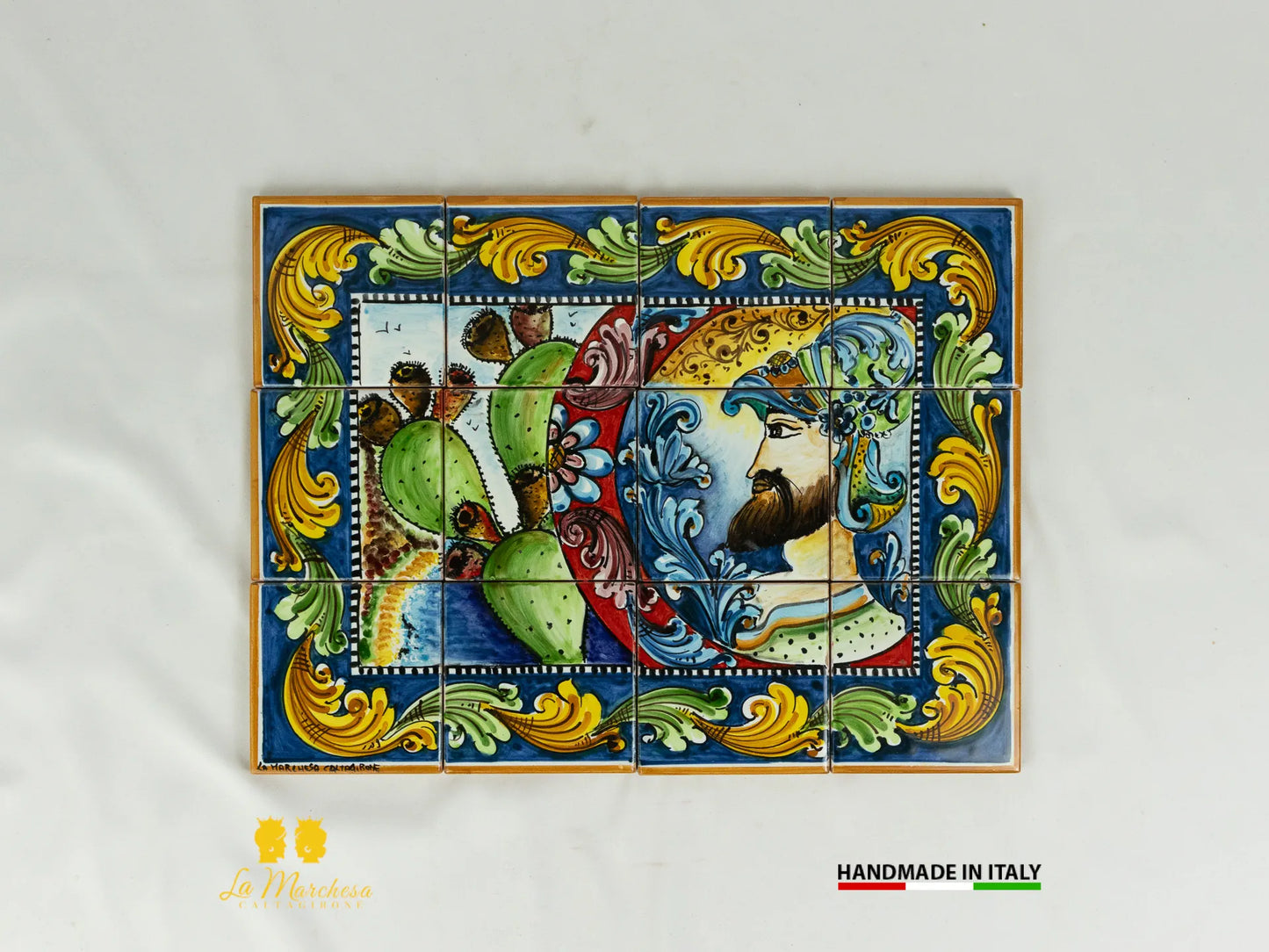 Pannello Murale Piastrelle siciliane in Ceramica di Caltagirone - Vari disegni