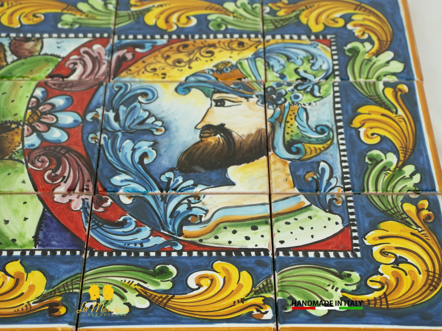 Pannello Murale Piastrelle siciliane in Ceramica di Caltagirone - Vari disegni