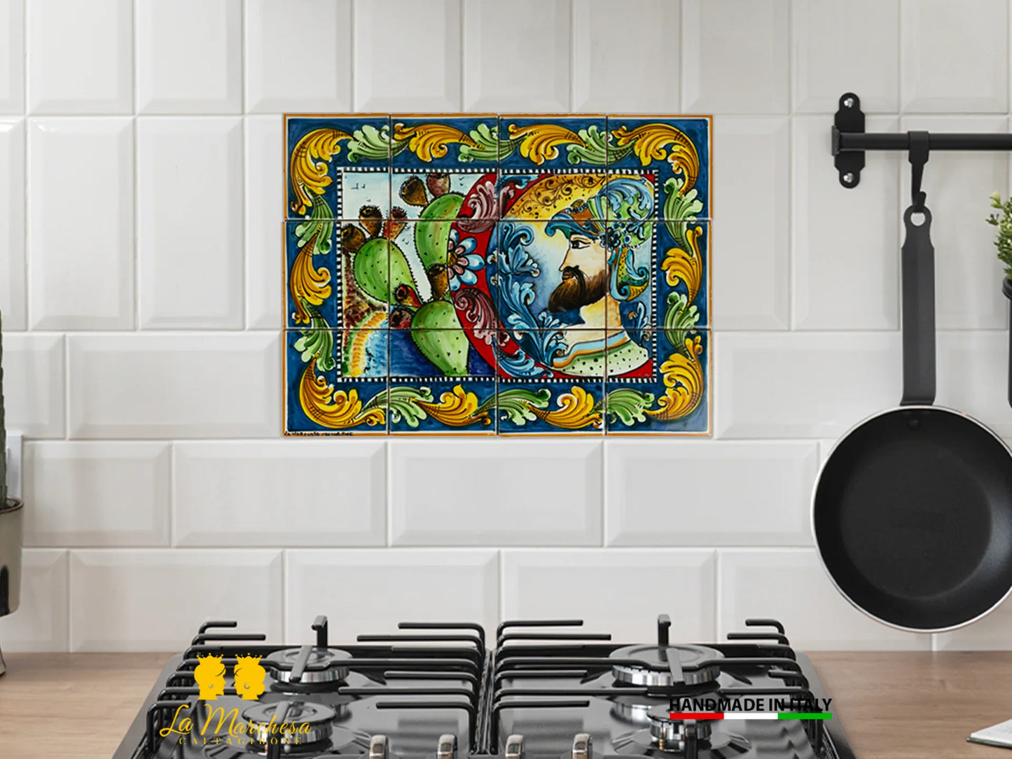 Pannello Murale Piastrelle siciliane in Ceramica di Caltagirone - Vari disegni