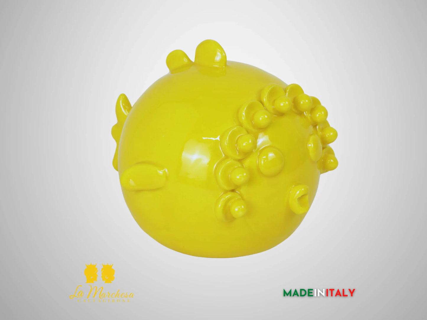 Pesce Monocolore in Ceramica di Caltagirone - Giallo