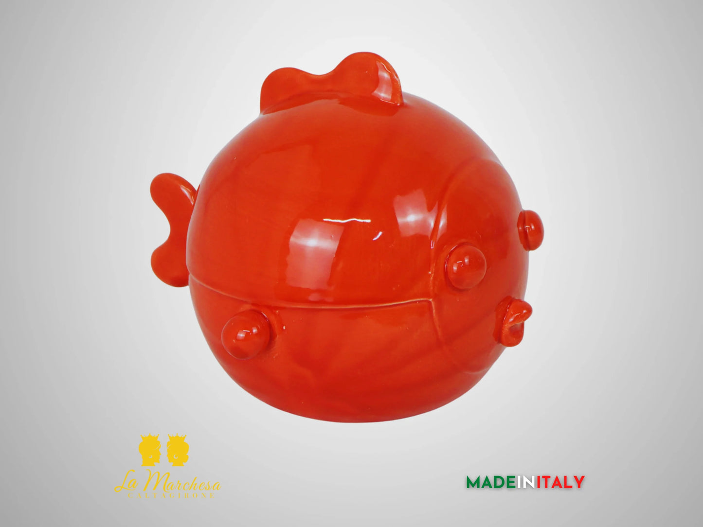 Pesce Monocolore in Ceramica di Caltagirone - Rosso