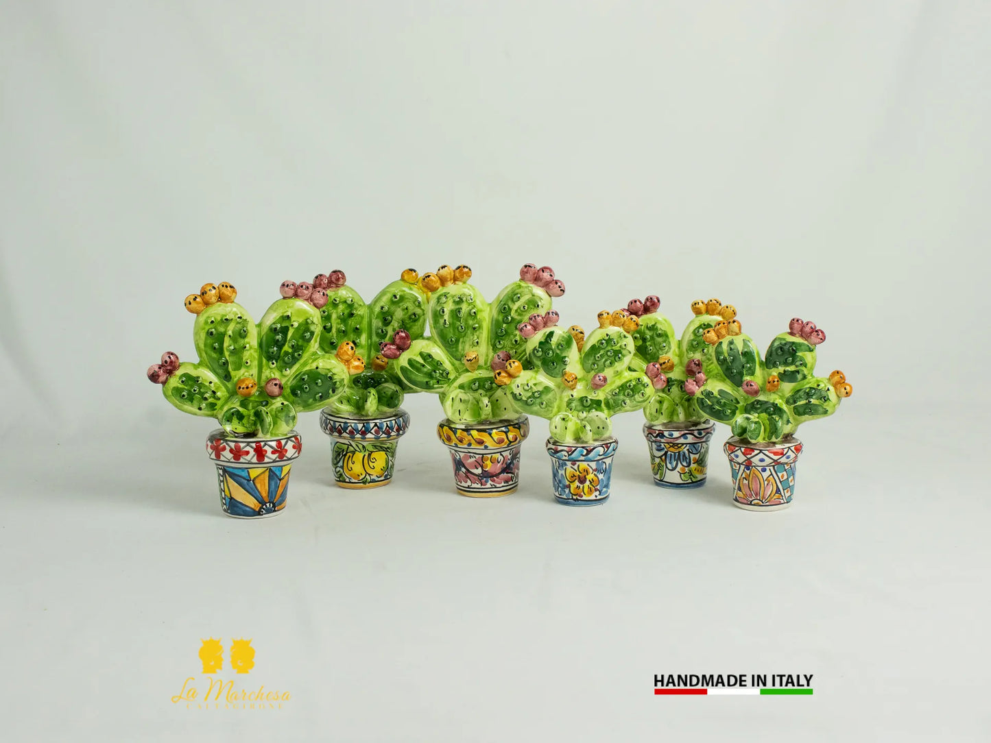 Pianta fichi d'india in Ceramica di Caltagirone - Vari Modelli
