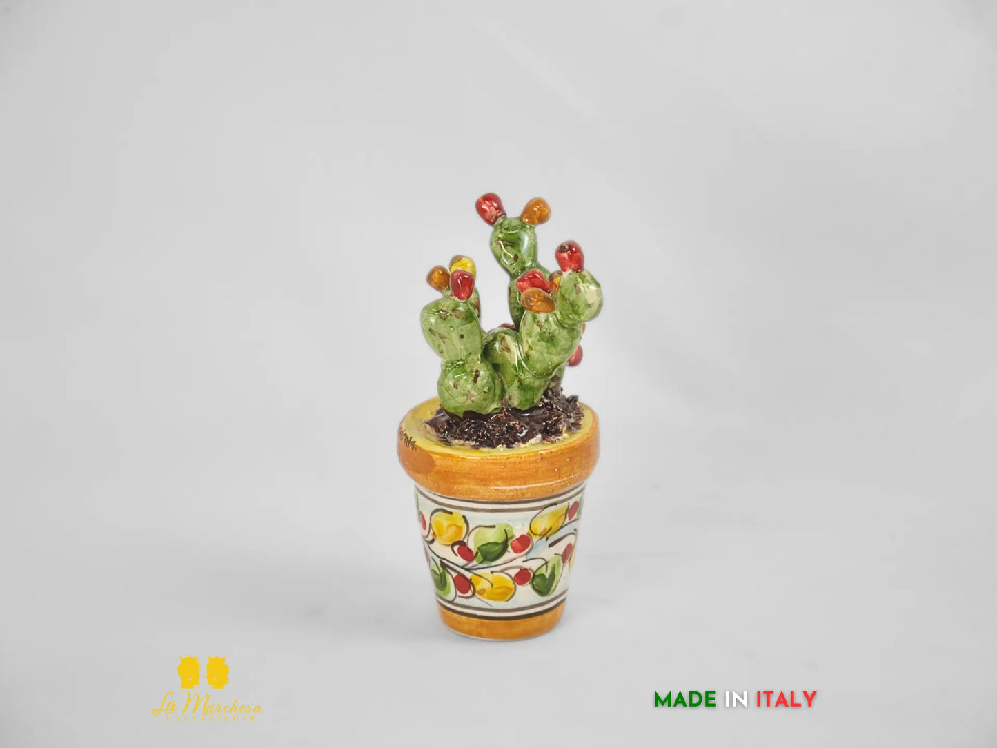 Piantina fichi d'india in Ceramica di Caltagirone - Vari Modelli