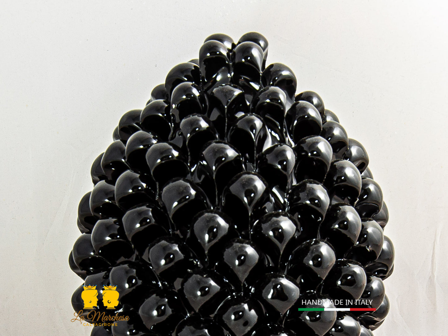 Pigna Siciliana Nera Ceramica di Caltagirone artigianale 26cm