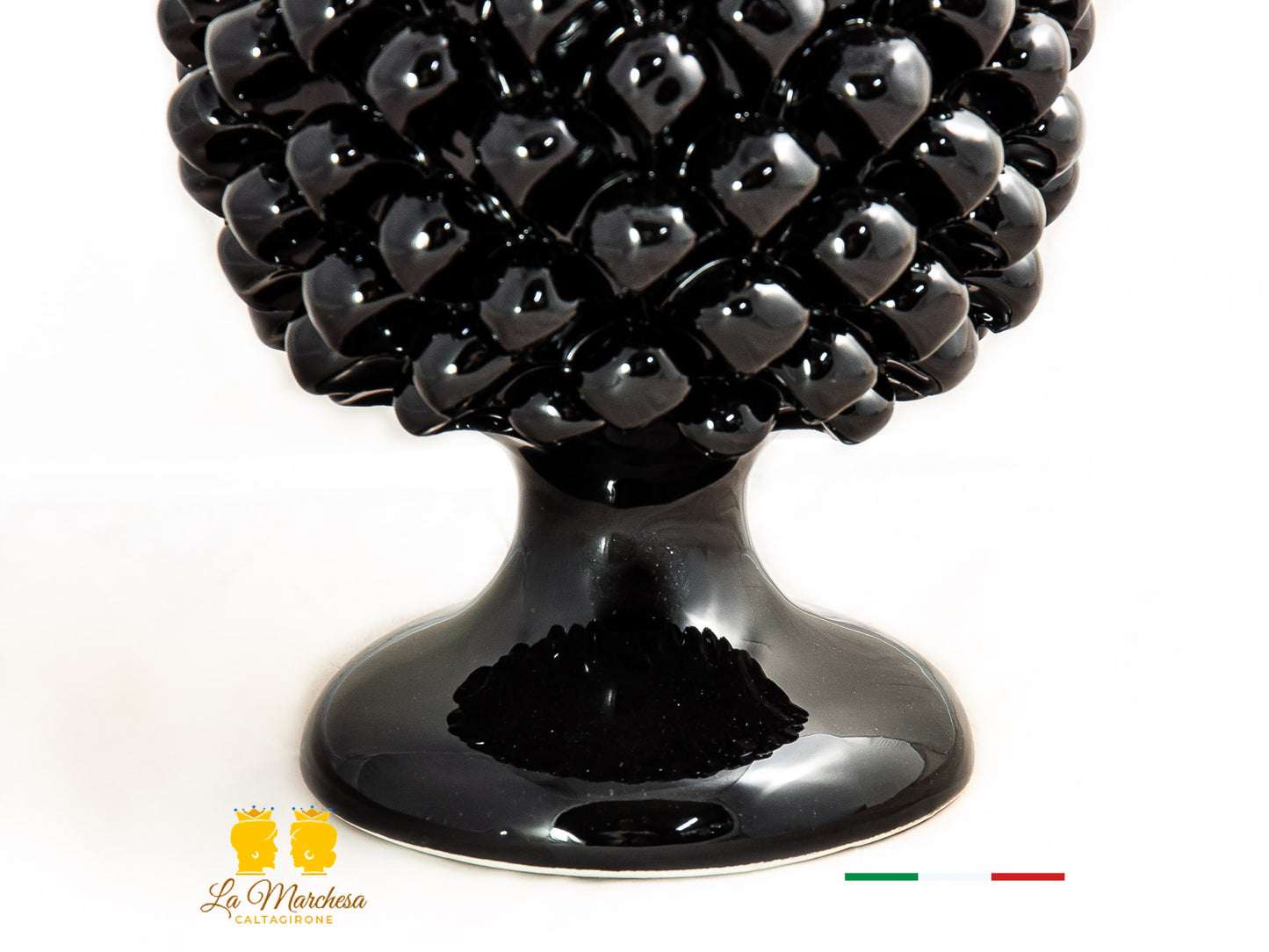 Pigna Siciliana Nera Ceramica di Caltagirone artigianale 26cm