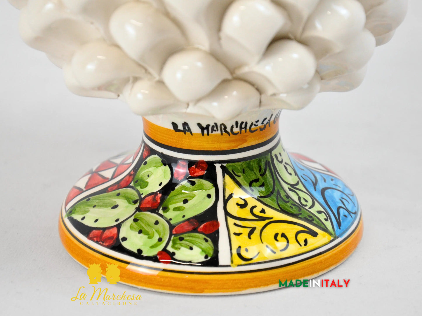 Pigna Siciliana Bianca in Ceramica di Caltagirone - Varie Misure