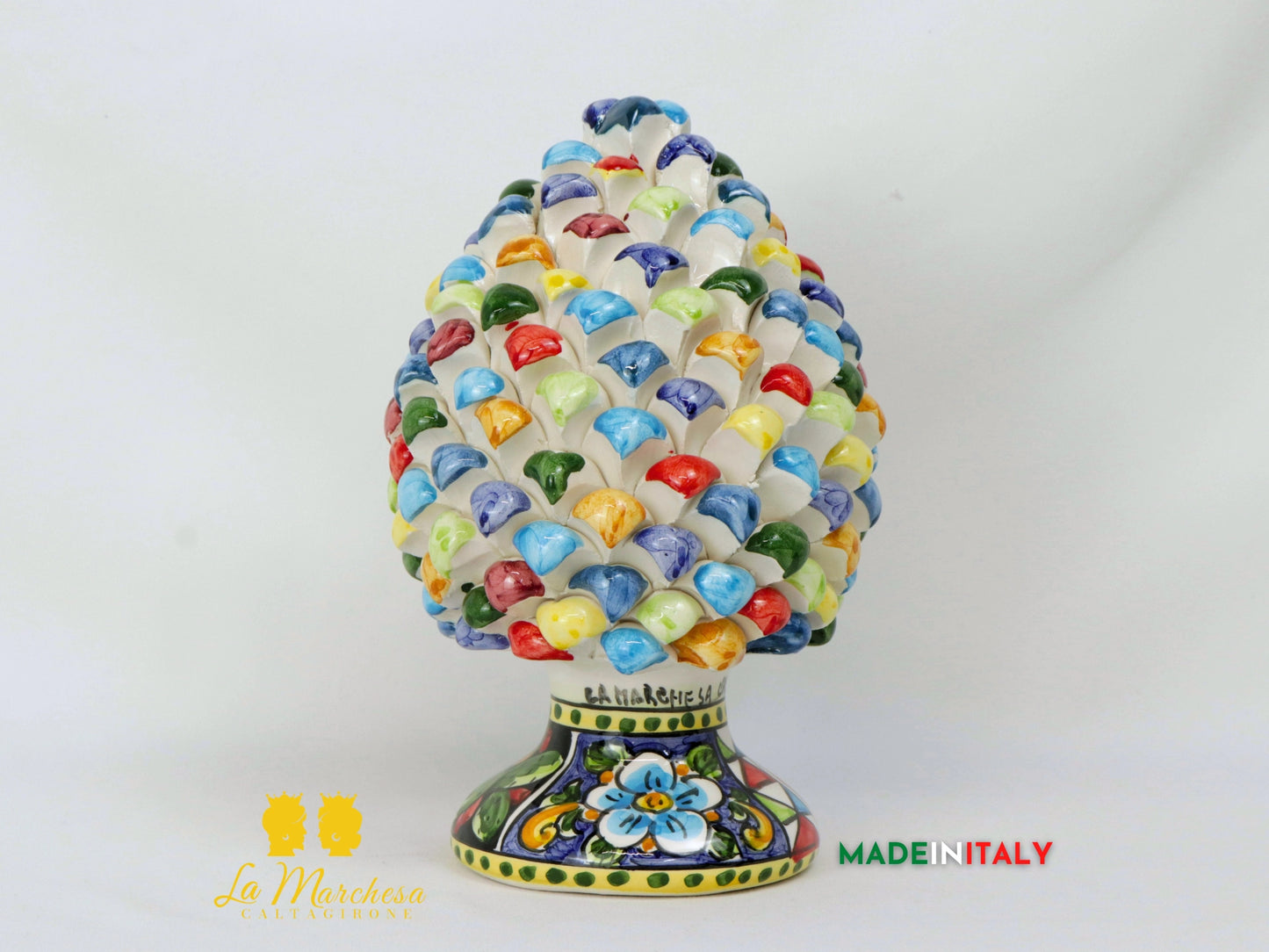 Pigna Siciliana in Ceramica di Caltagirone Chicchi Multicolore - Varie Misure