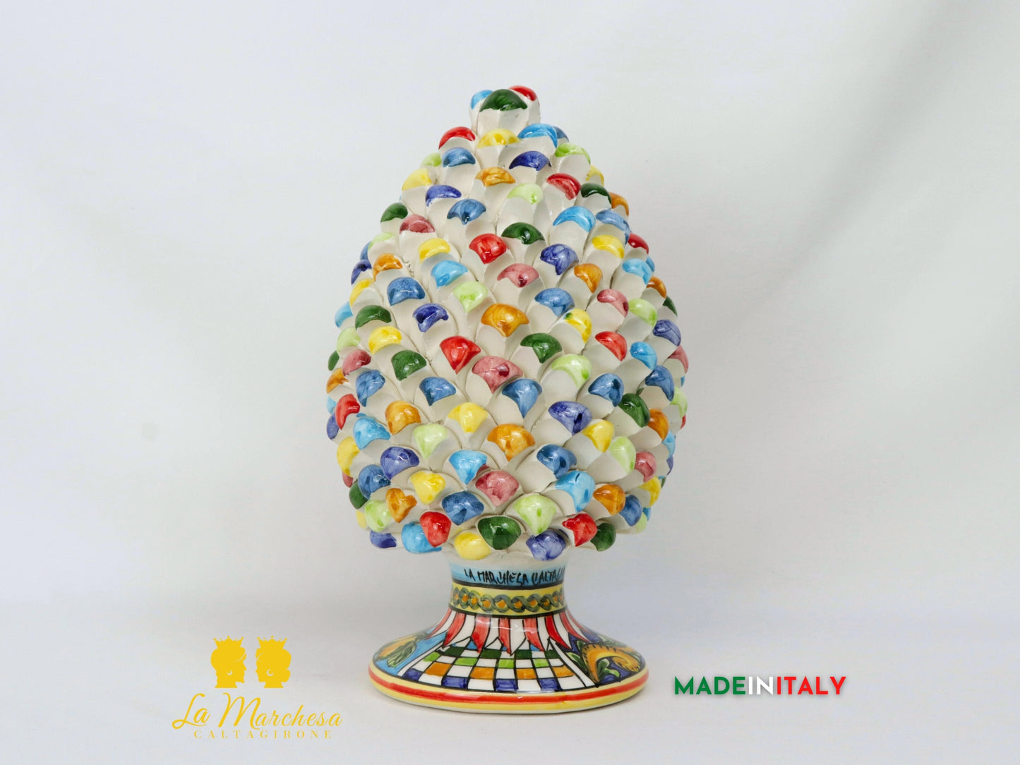 Pigna Siciliana in Ceramica di Caltagirone Chicchi Multicolore - Varie Misure