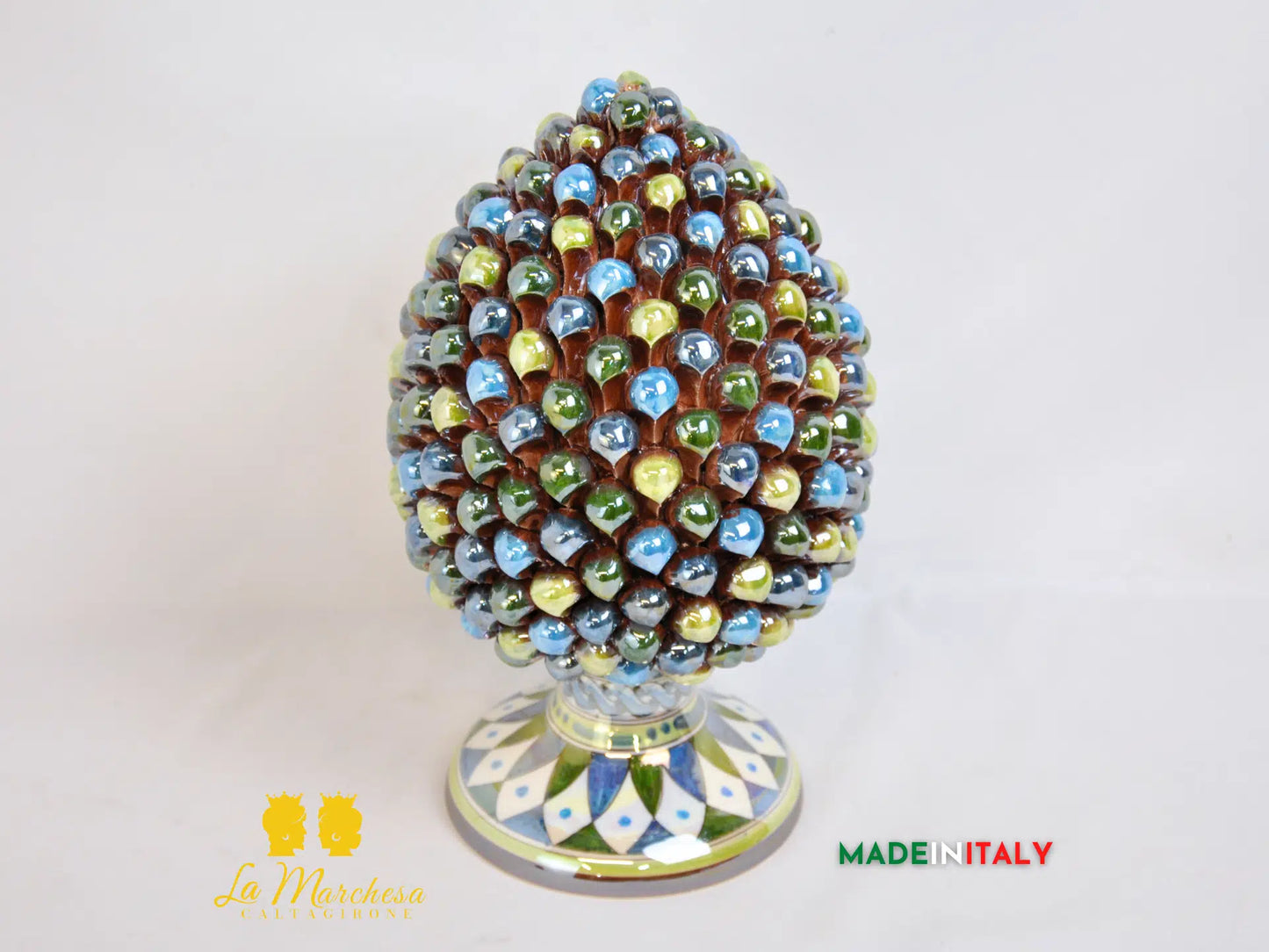 Pigna Ceramica di Caltagirone Multicolore Madreperla 32 cm