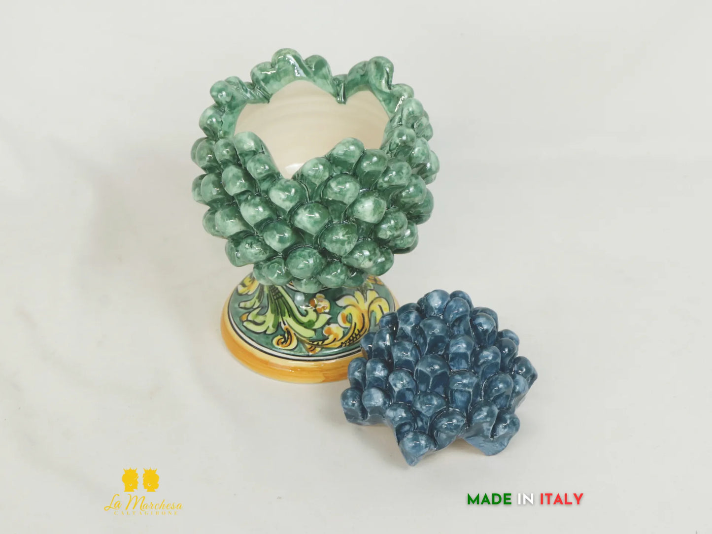 Pigna Siciliana Portagioie in Ceramica di Caltagirone 22cm - Vari Colori