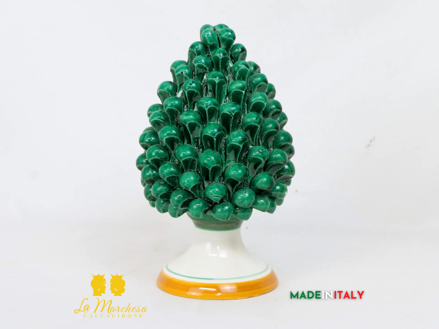 Pigna Siciliana Verde in Ceramica di Caltagirone 21cm