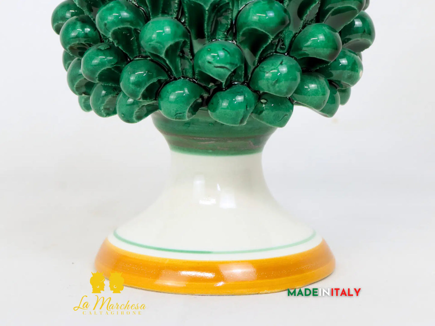 Pigna Siciliana Verde in Ceramica di Caltagirone 21cm