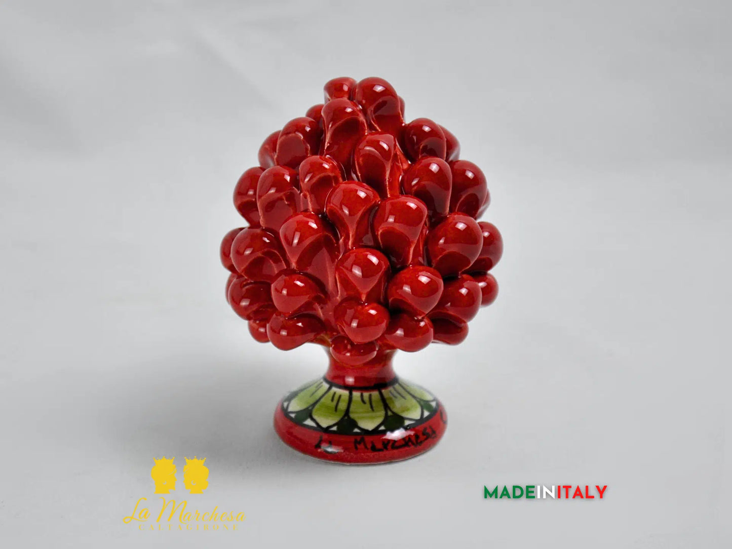 Pigna Siciliana Colorata in Ceramica di Caltagirone 11cm - Vari Colori