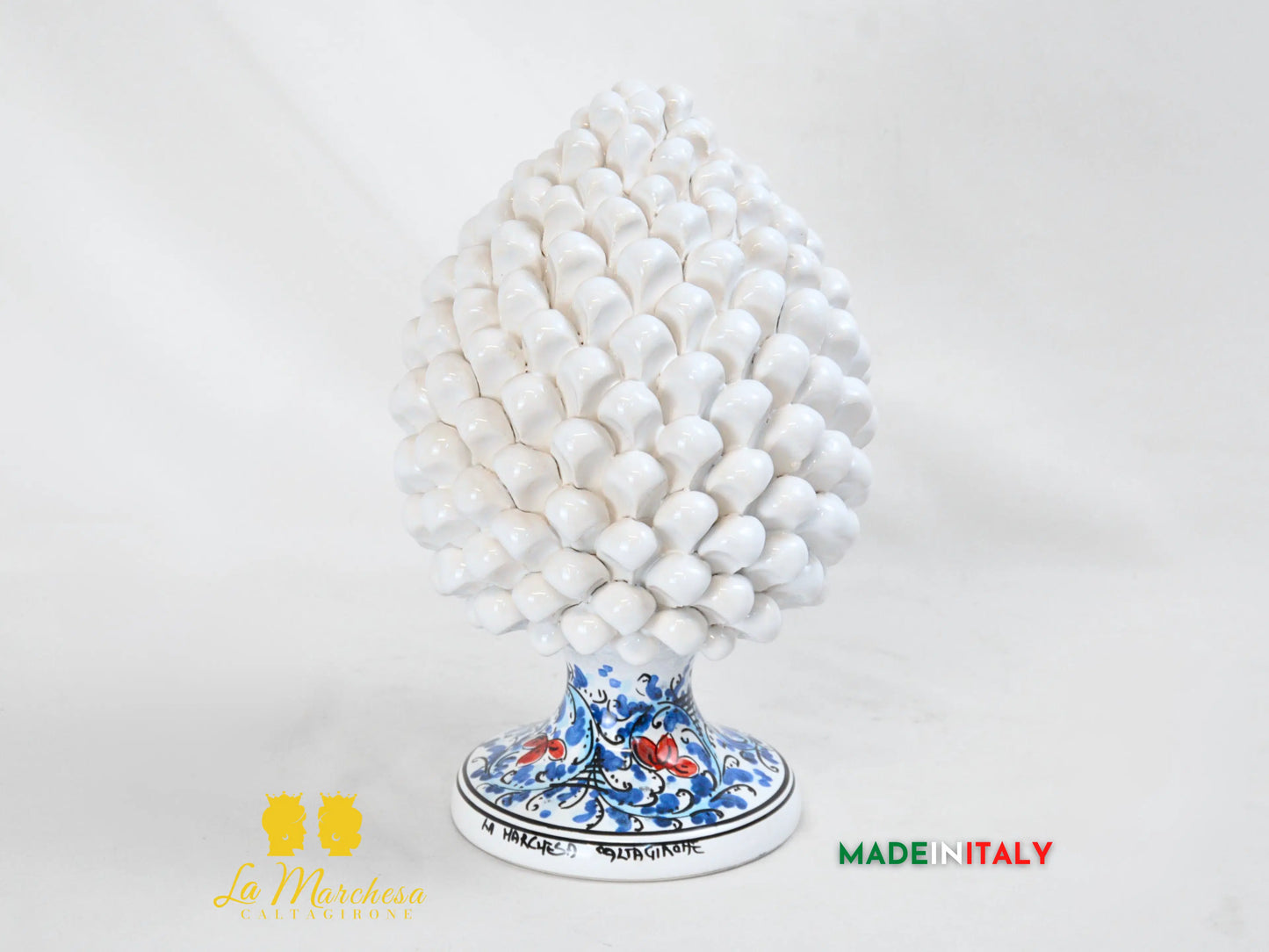 Pigna Bianco in Ceramica di Caltagirone 31cm - Vari Decori