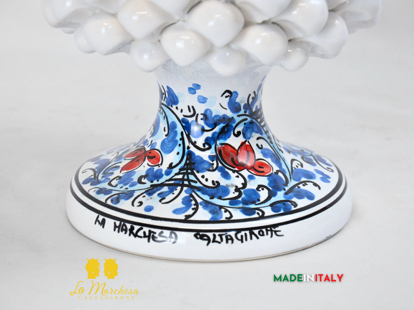 Pigna Bianco in Ceramica di Caltagirone 31cm - Vari Decori