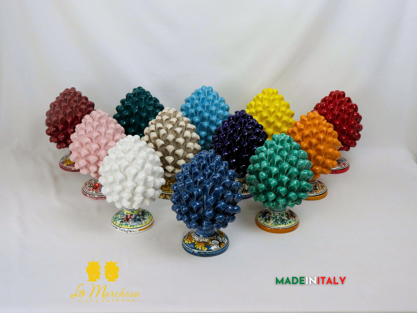 Pigna Siciliana in Ceramica di Caltagirone 21cm - Vari colori