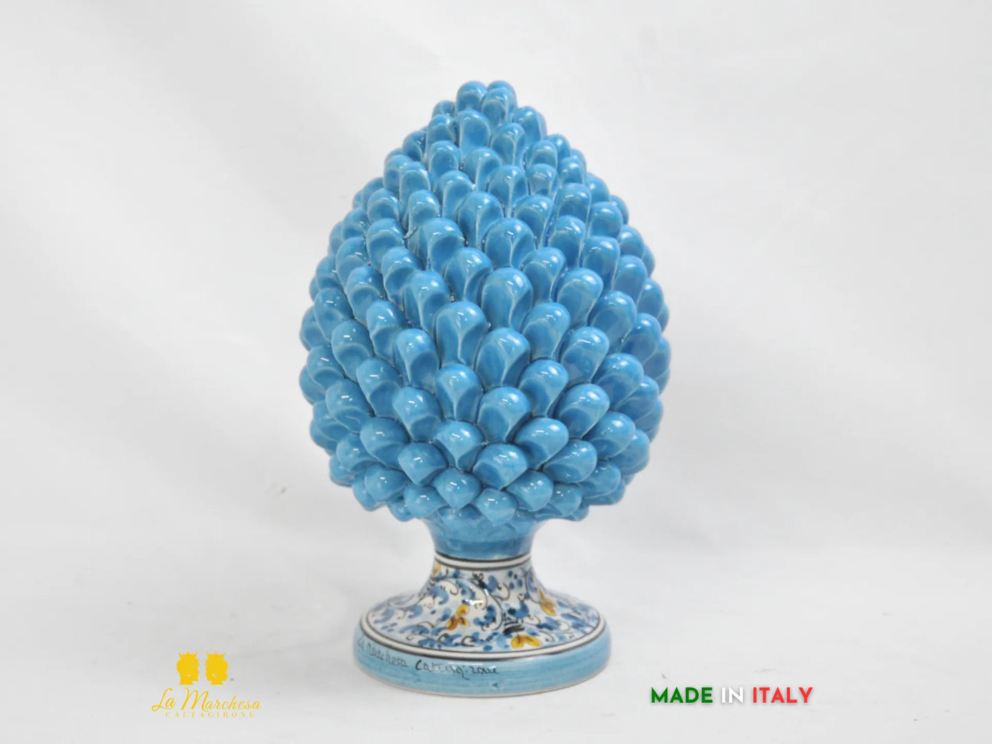 Pigna Siciliana in Ceramica di Caltagirone Turchese H31
