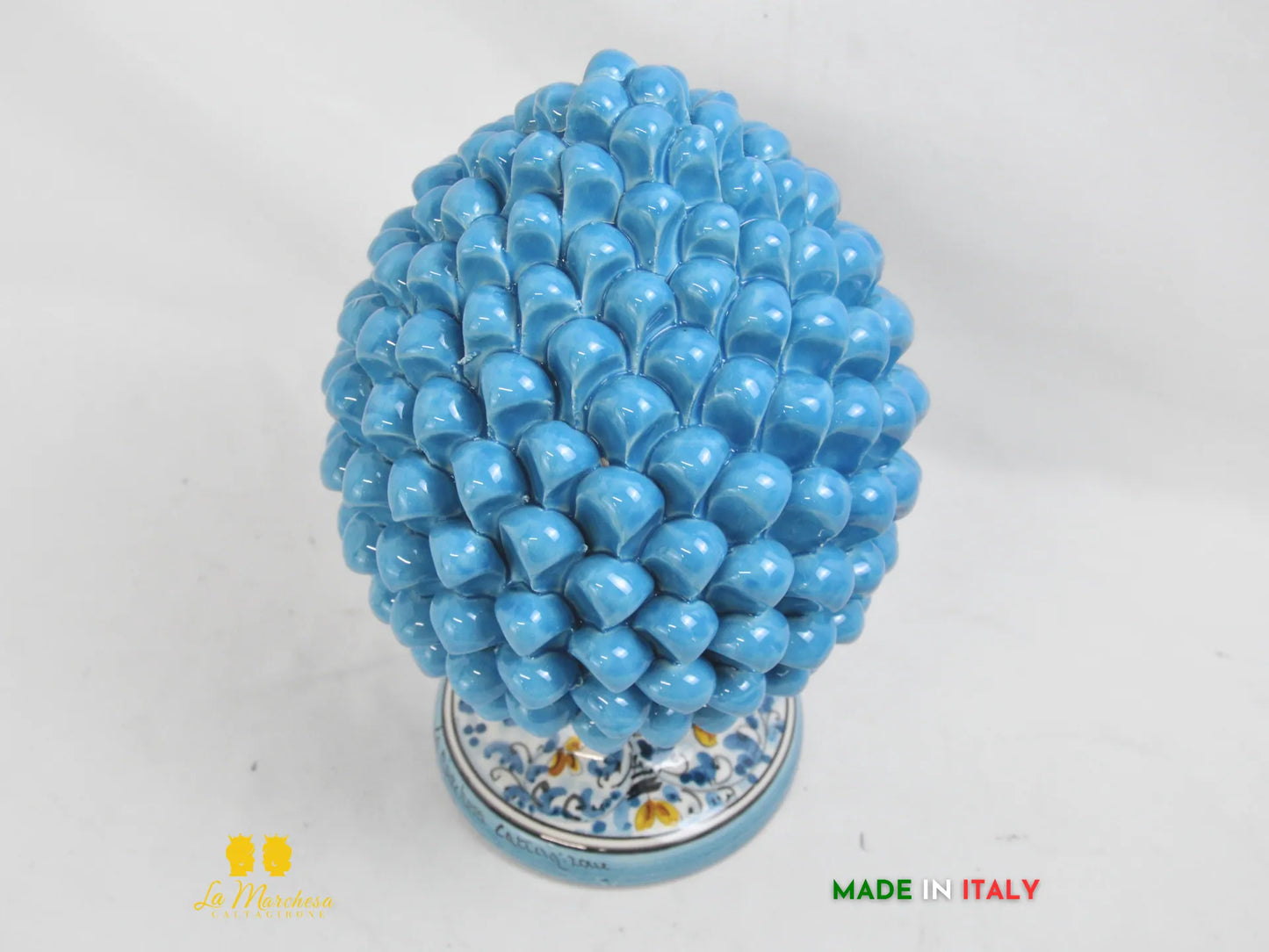 Pigna Siciliana in Ceramica di Caltagirone Turchese H31