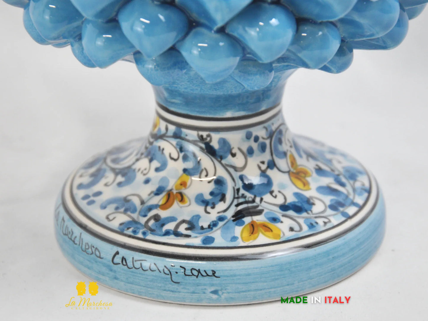 Pigna Siciliana in Ceramica di Caltagirone Turchese H31