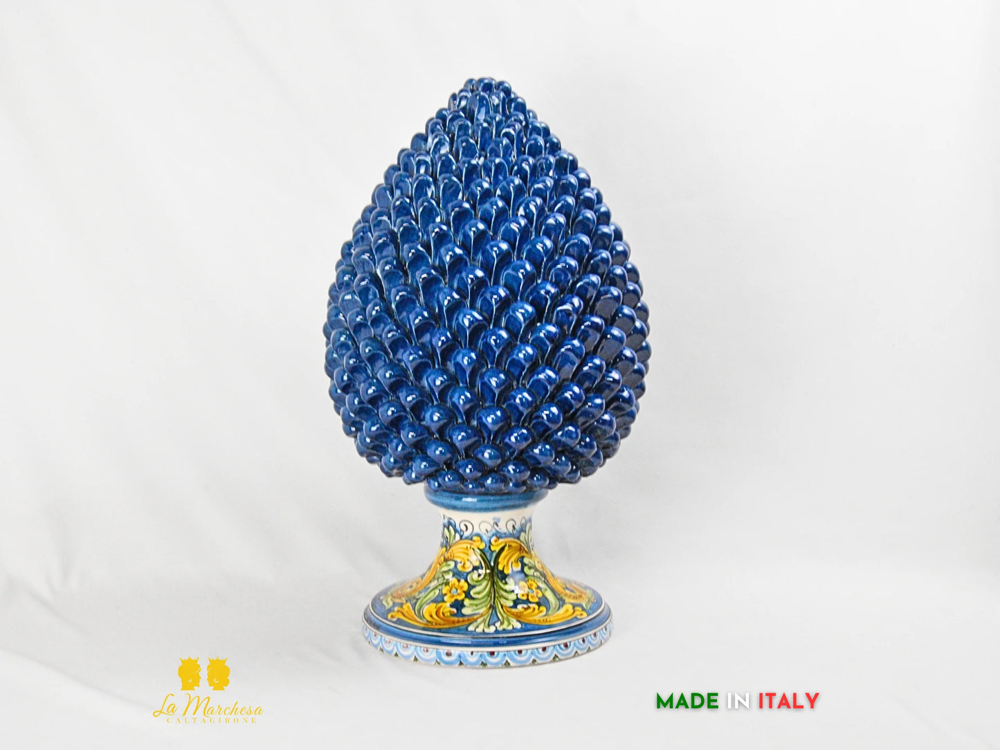 Pigna Siciliana in Ceramica di Caltagirone ornato barocco 52cm