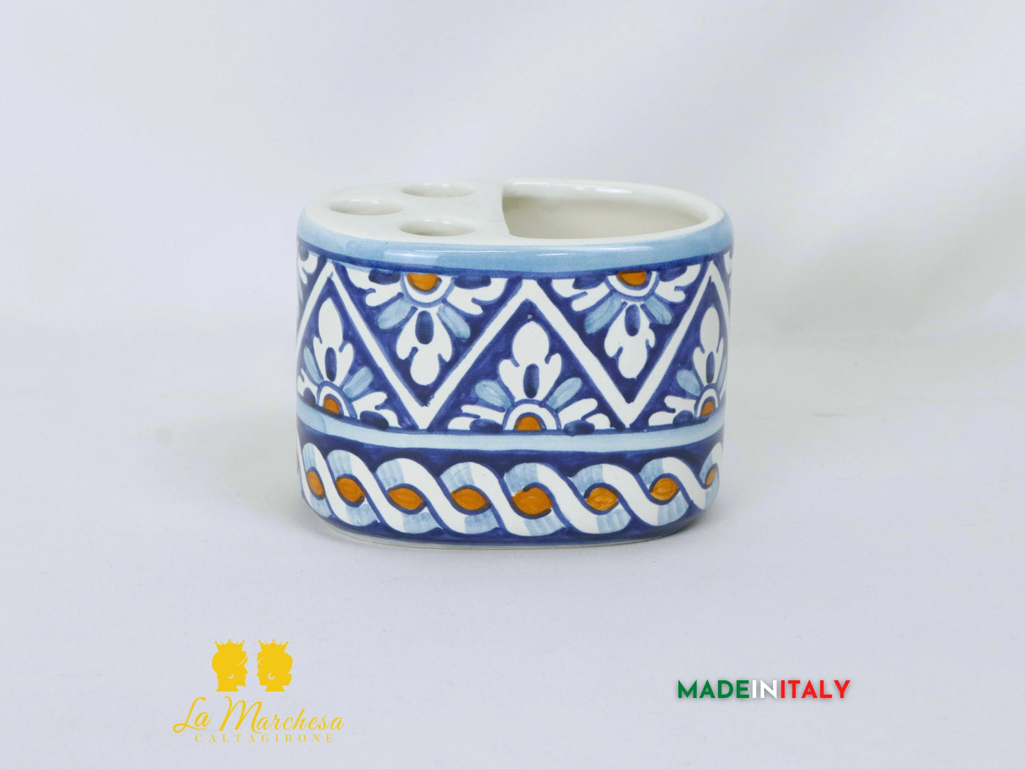 Porta spazzolini in Ceramica di Caltagirone