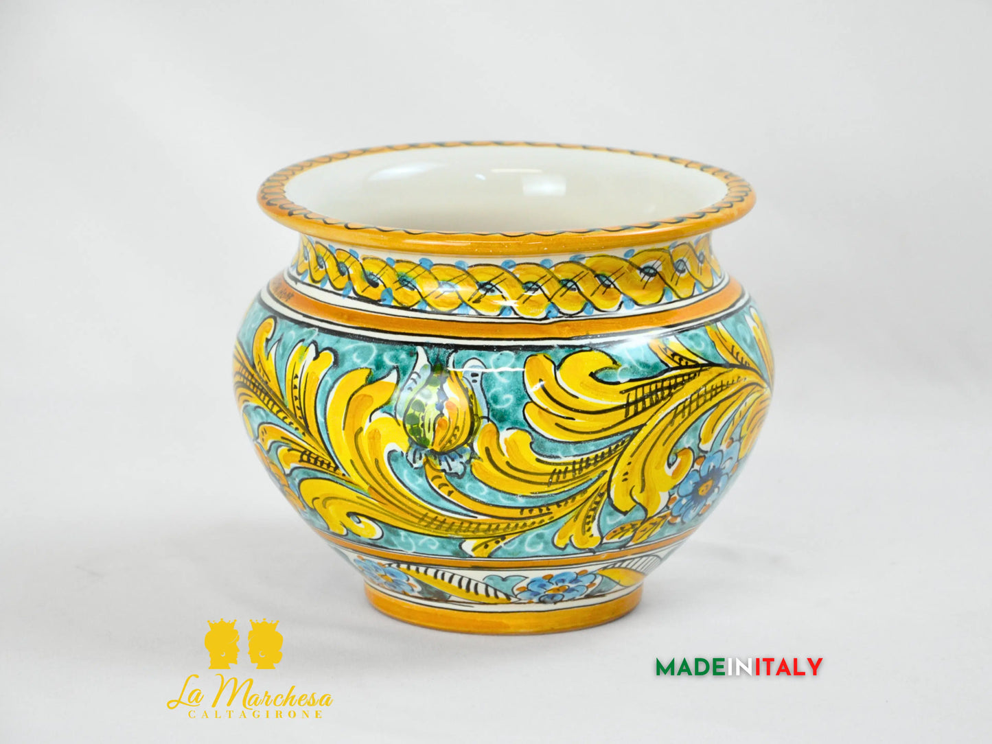 Portavaso in Ceramica di Caltagirone 19cm - Vari Decori