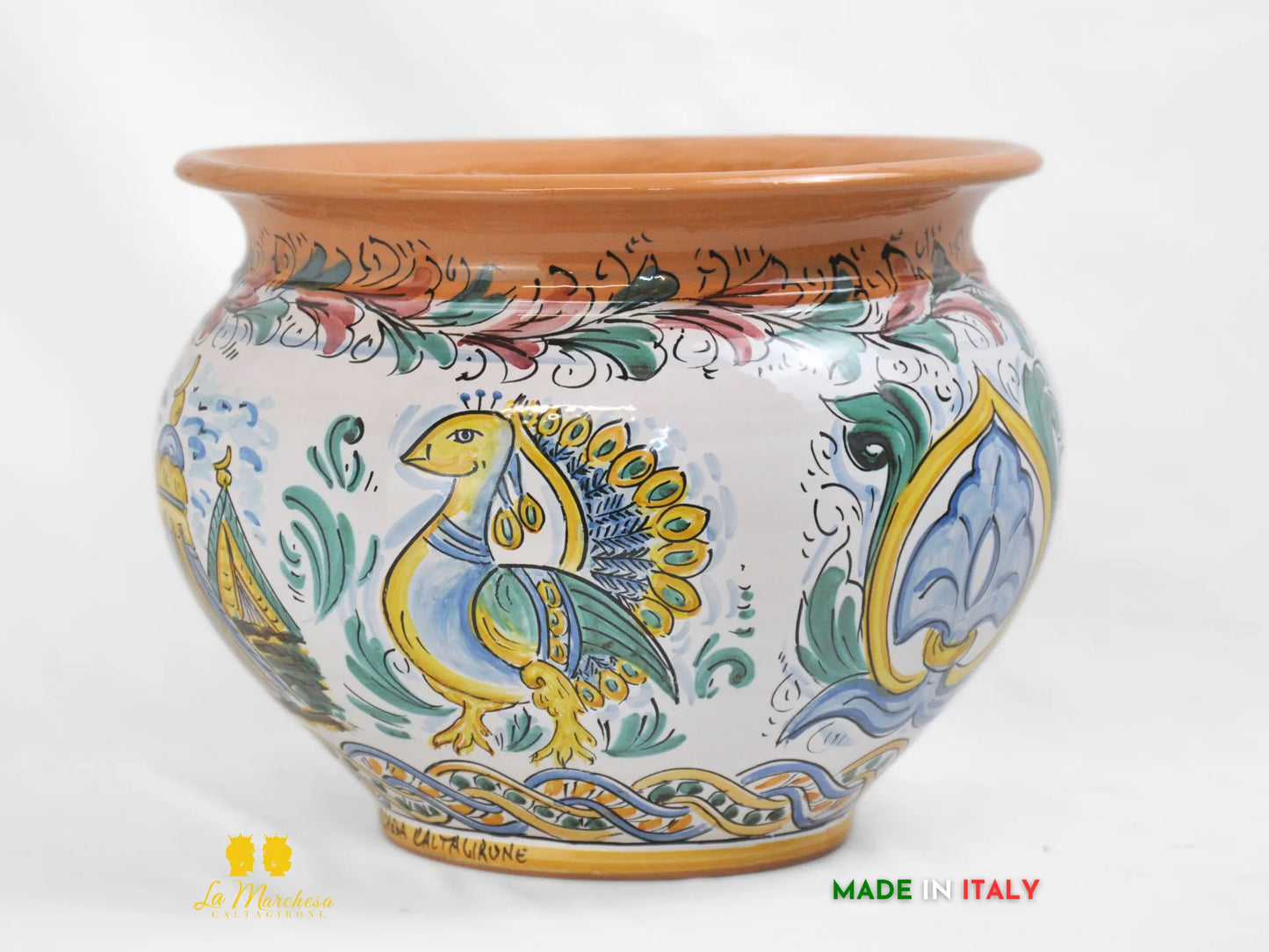 Portavaso Ceramica di Caltagirone Mattonelle stile siciliano 32cm