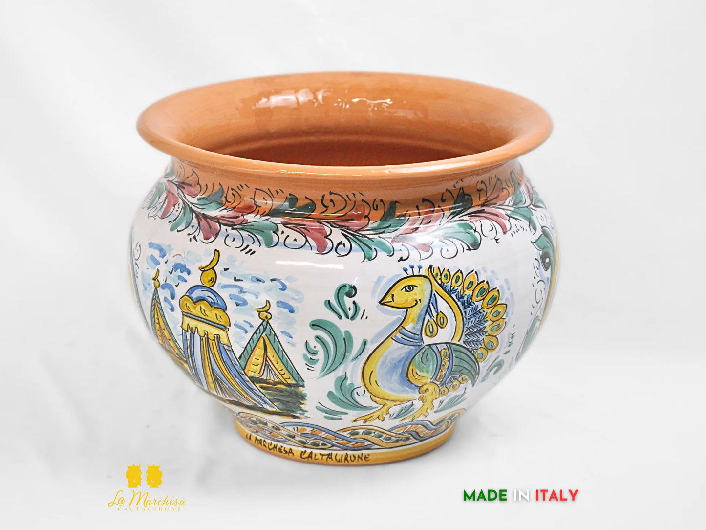 Portavaso Ceramica di Caltagirone Mattonelle stile siciliano 32cm