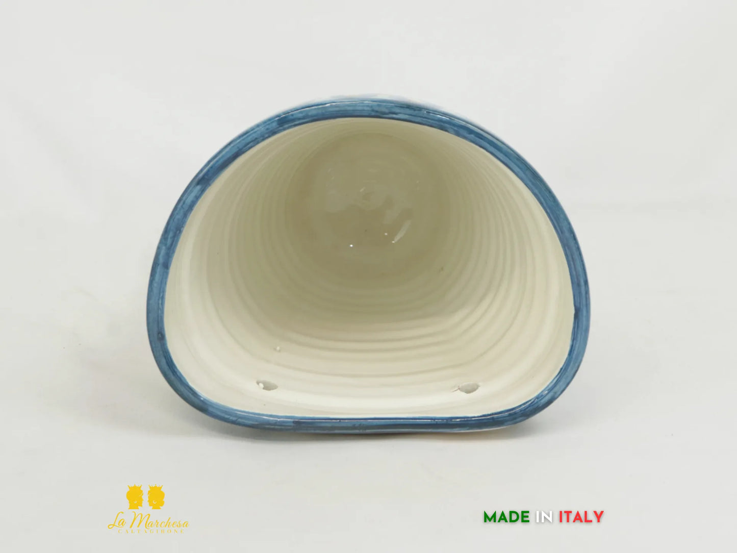 Portavaso da parete in Ceramica di Caltagirone blu antico h20 - Vari Decori