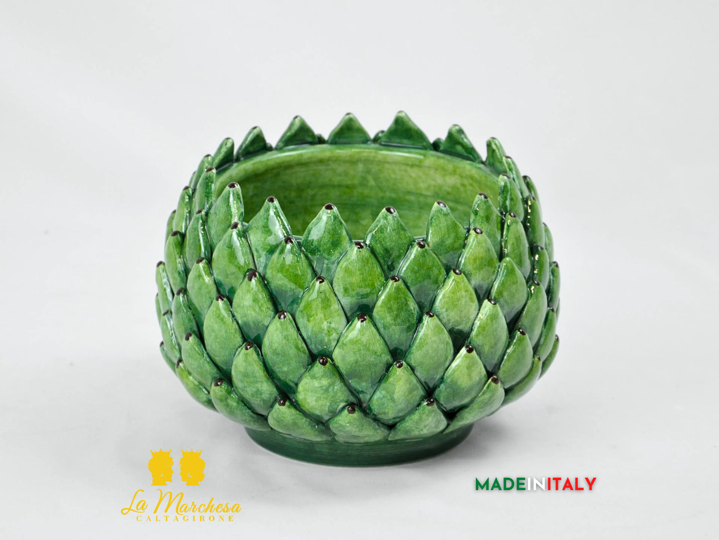 Portavaso Ciotola Carciofo in Ceramica di Caltagirone - Varie Misure