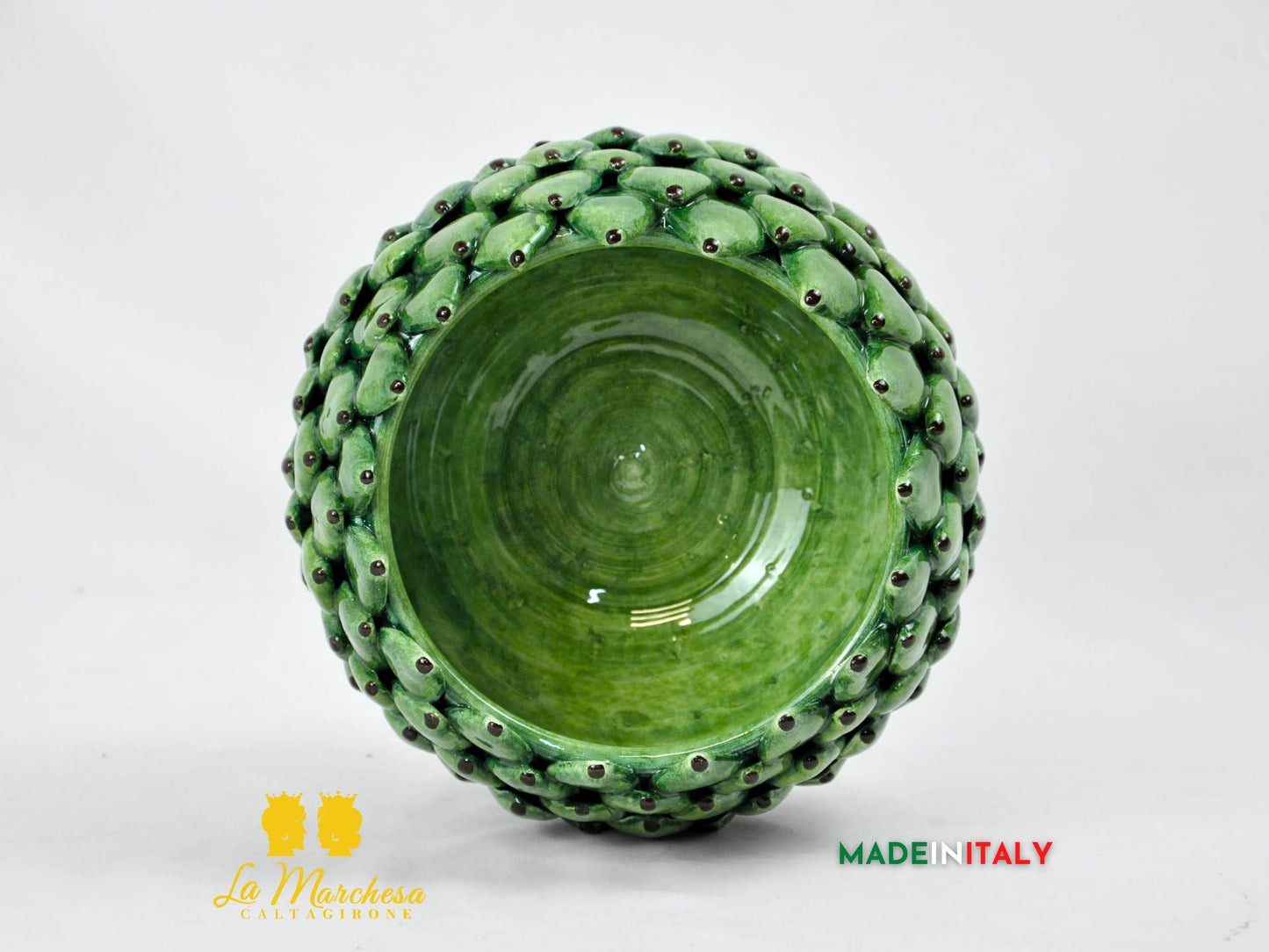 Portavaso Ciotola Carciofo in Ceramica di Caltagirone - Varie Misure