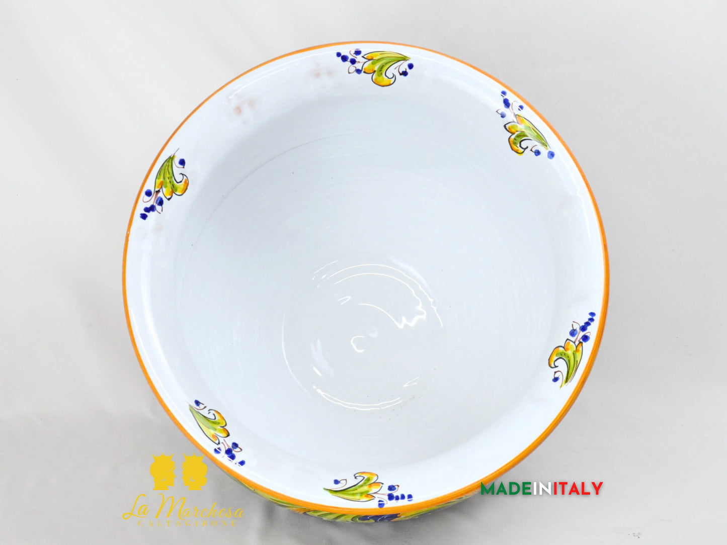 Portavaso Vaso in Ceramica di Caltagirone Ornato Blu Giallo- Varie Misure