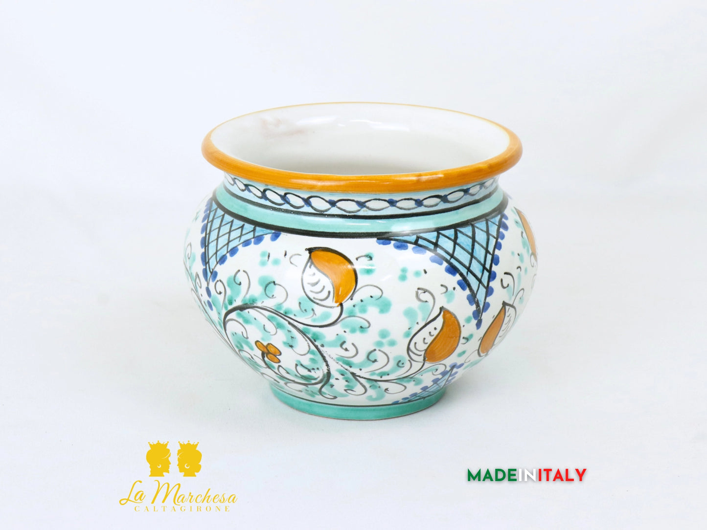 Portavaso in Ceramica di Caltagirone 15cm - Vari decori