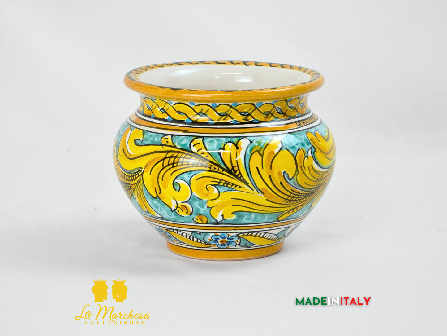 Portavaso in Ceramica di Caltagirone 15cm - Vari Decori