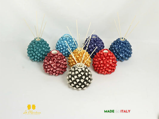 Profumatore ambiente Pigna Siciliana Ceramica di Caltagirone 11cm - Vari colori