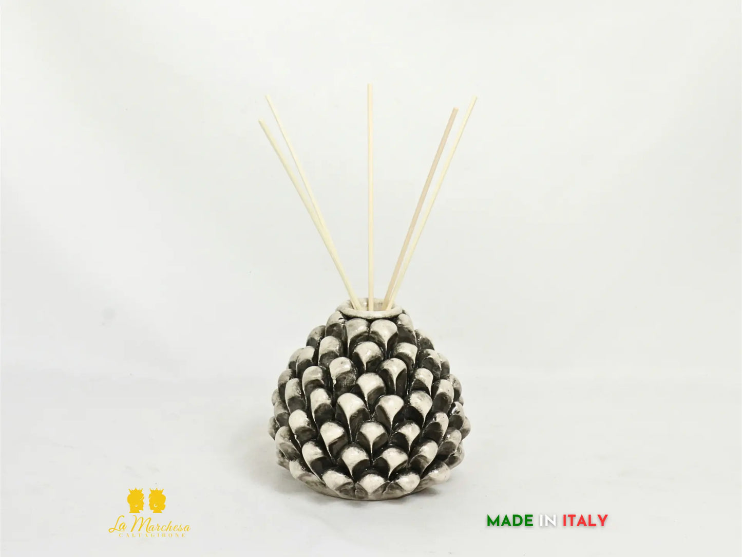 Profumatore ambiente Pigna Siciliana Ceramica di Caltagirone 11cm - fumè