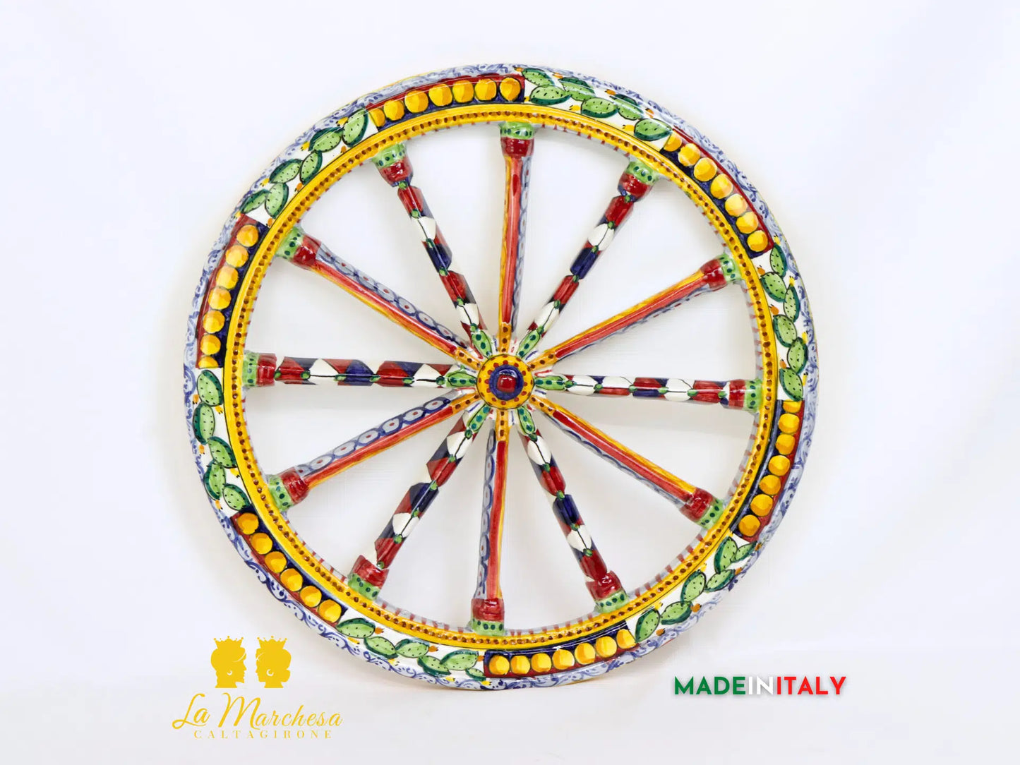 Ruota di Carro Decorata in Ceramica di Caltagirone - Vari Modelli