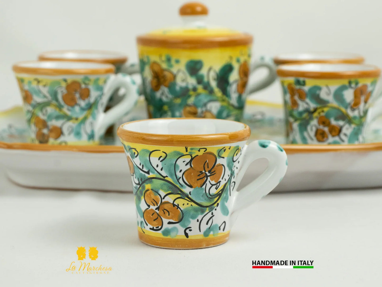 Tete a Tete servizio caffè da 6 tazzine Ceramica di Caltagirone