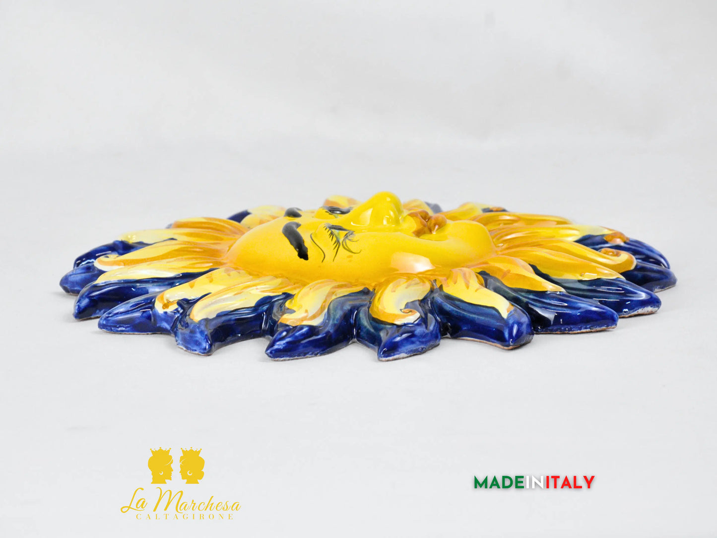 Sole Blu Cobalto in Ceramica di Caltagirone 30cm