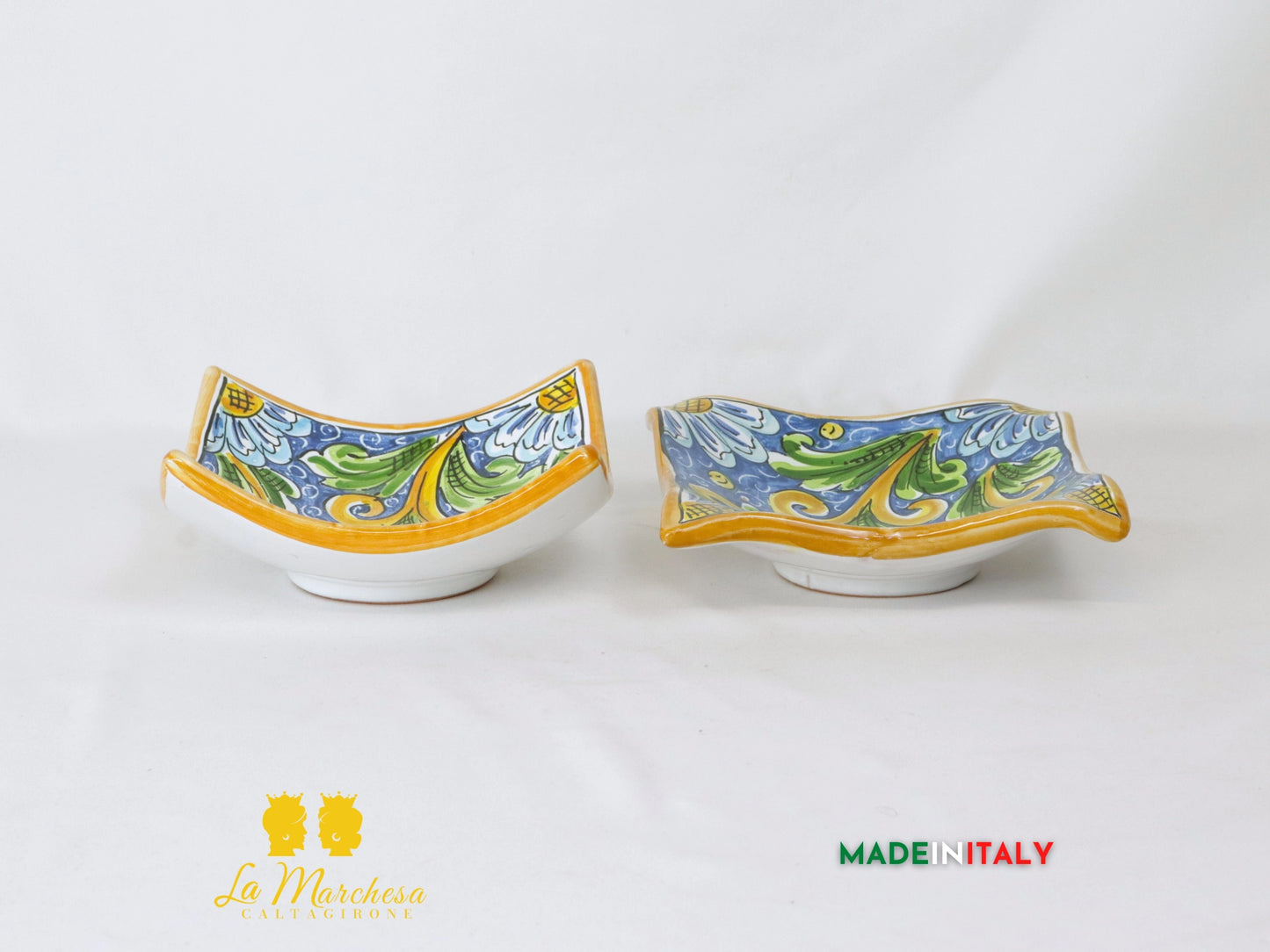 Svuotatasche ingresso Ceramica di Caltagirone Blu antico 17cm - Vari Modelli