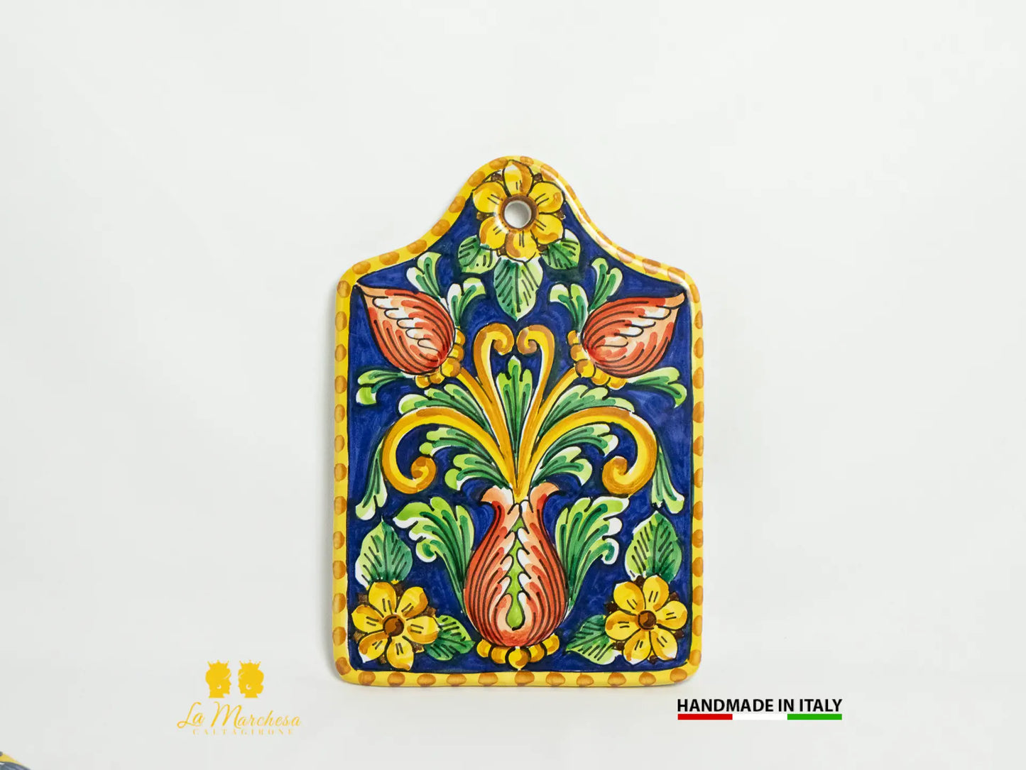 Tagliere in Ceramica di Caltagirone decorato rettangolare 25cm