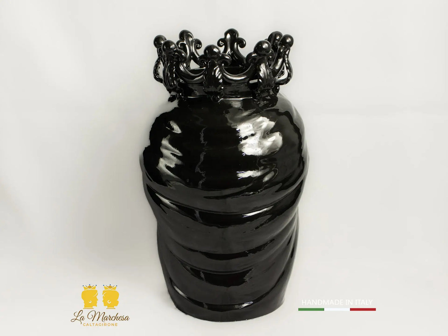 OUTLET - Testa di Moro Donna Ceramica di Caltagirone nera 32cm