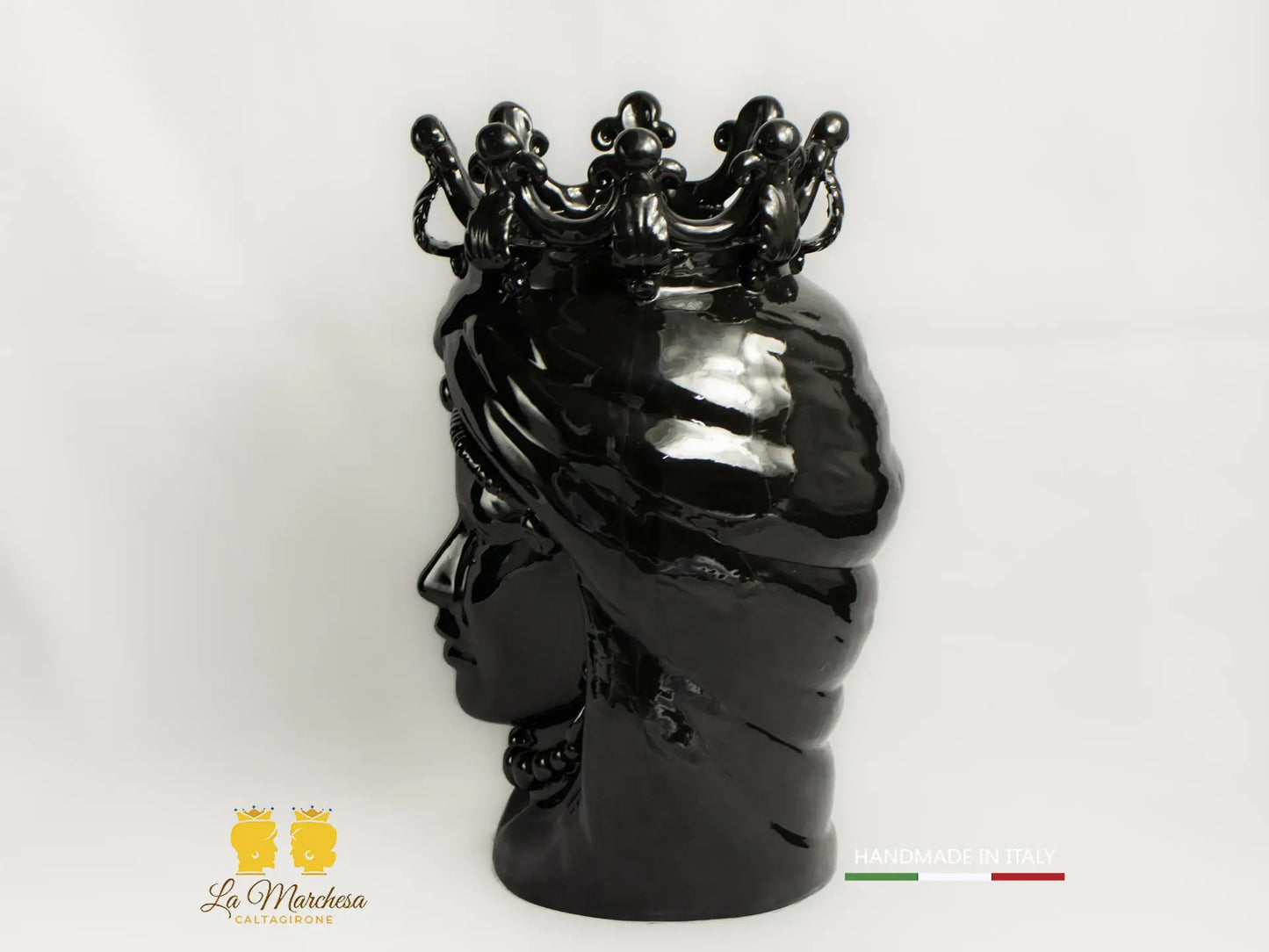 OUTLET - Testa di Moro Donna Ceramica di Caltagirone nera 32cm