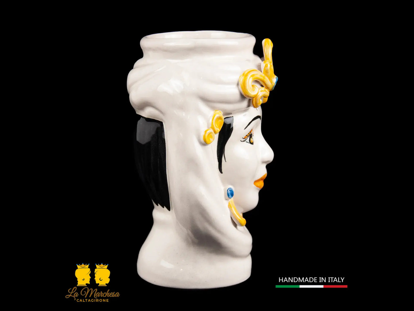 Testa di Moro in Ceramica di Caltagirone con profumo Zuma Zagara di Sicilia Colonia