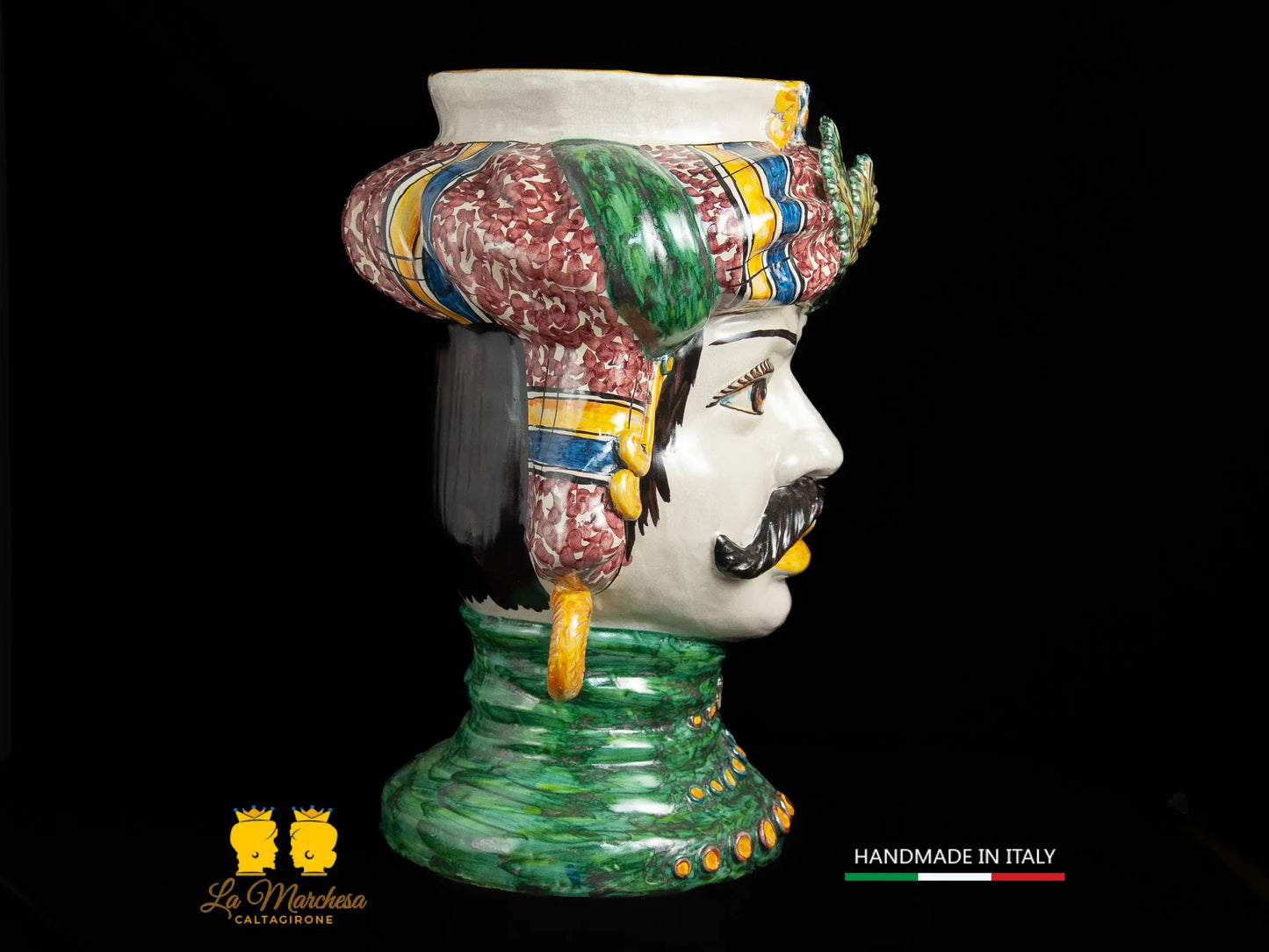 Testa di Moro Uomo Caltagirone Classica bordeaux 50cm