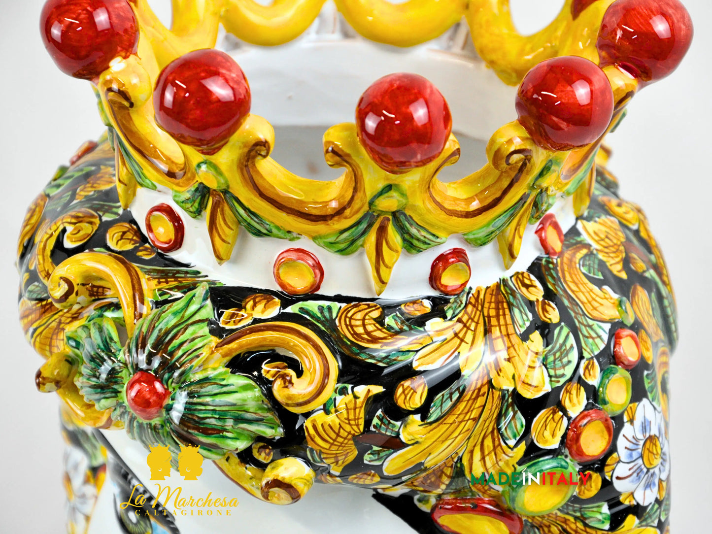 Testa di Moro Giano Doppia Faccia in Ceramica di Caltagirone Deluxe - Varie Misure