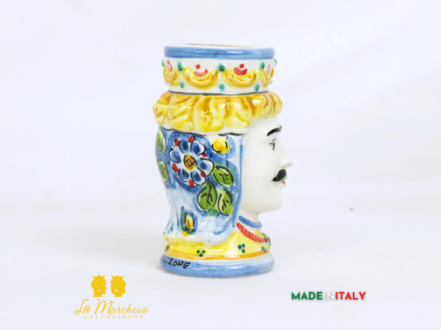 FINE SERIE - Testa di Moro Uomo in Ceramica di Caltagirone 12 cm - Vari Modelli