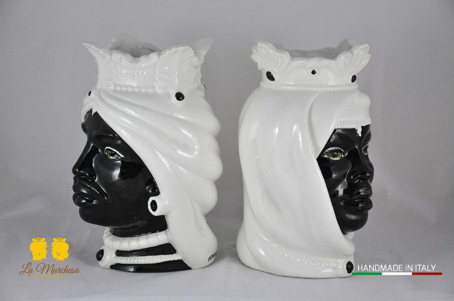 Teste di Moro Ceramica di Caltagirone Afro Design 25cm