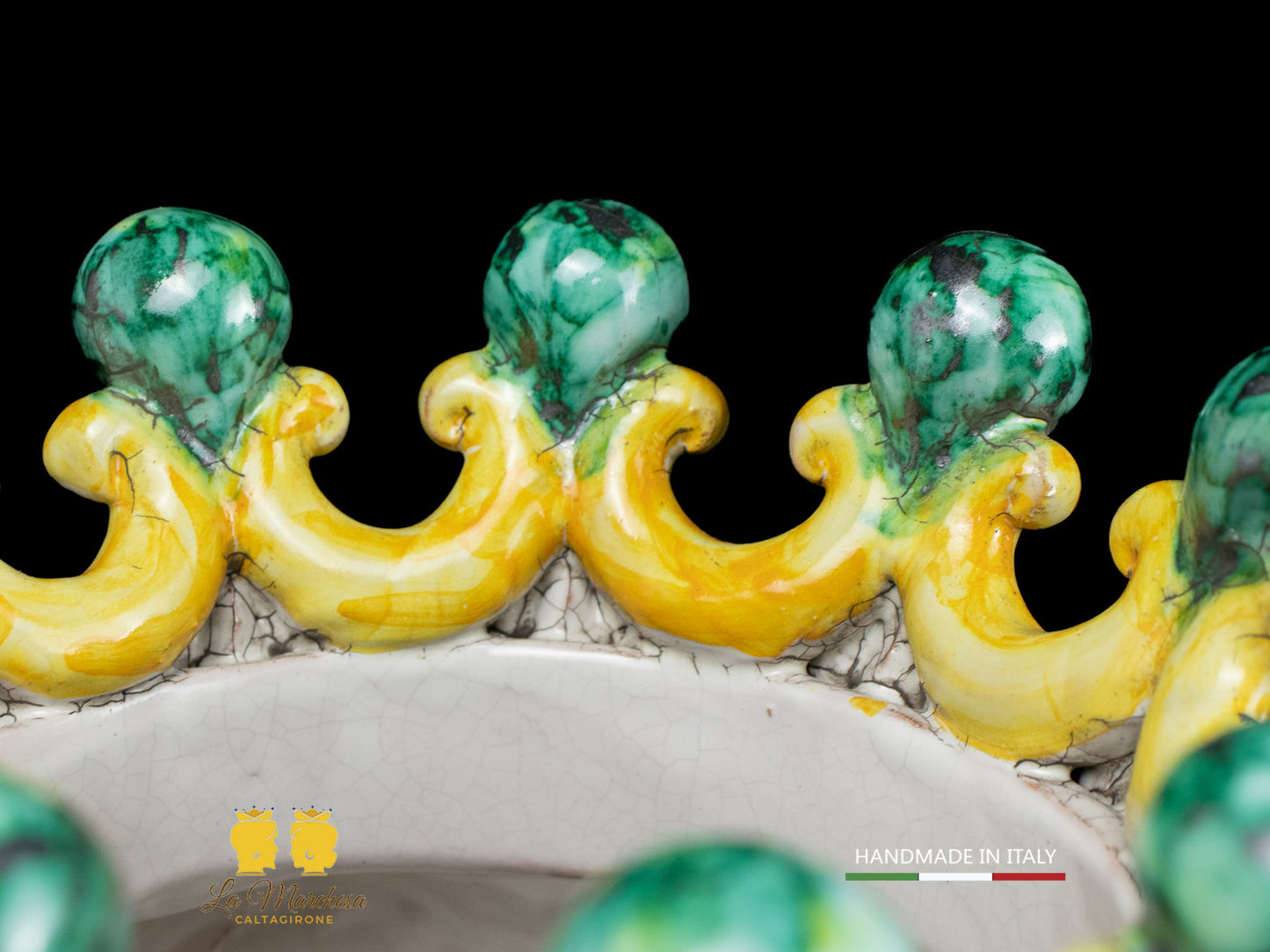 Teste di Moro Siciliane in ceramica di Caltagirone classiche frutta 33cm