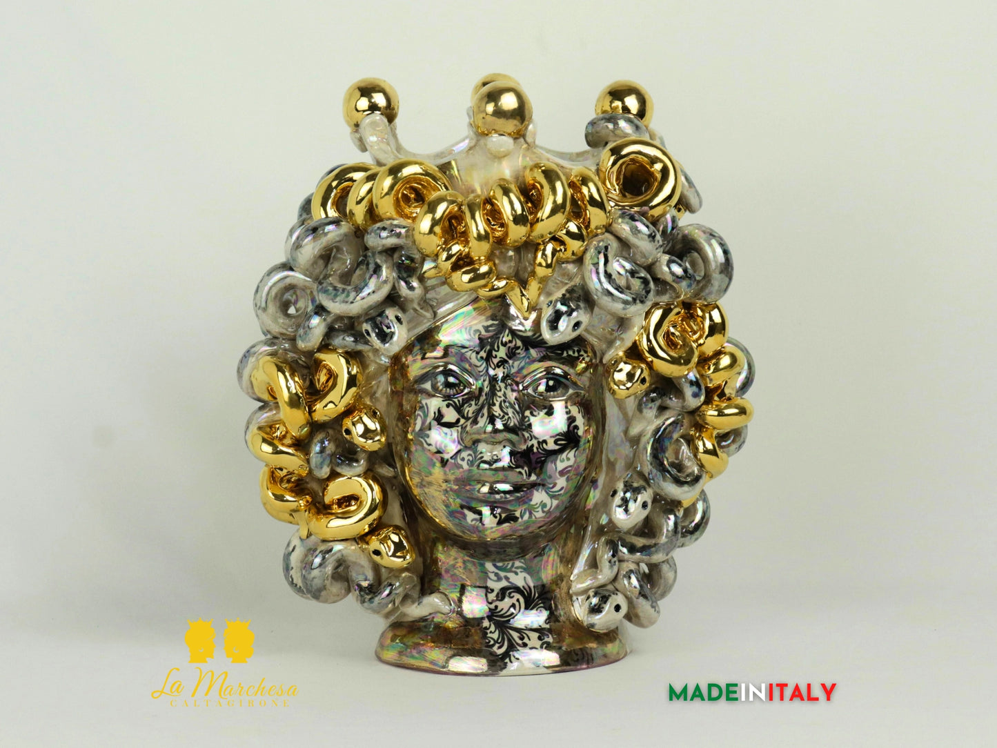 Teste di Moro Corona in Ceramica di Caltagirone H21 - Vari Colori (6)